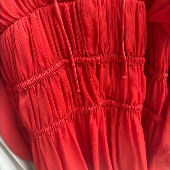 ASOS tie neck Red mini dress size 4 - Picture 3 of 8